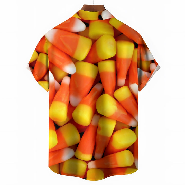 Casual Candy Print Short Sleeve Shirt 2309000324