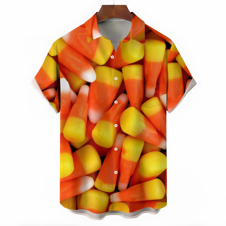 Casual Candy Print Short Sleeve Shirt 2309000324