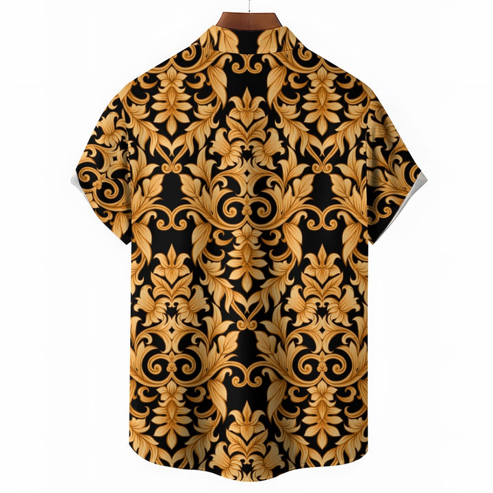 Men's Baroque Art Pattern Casual Short Sleeve Shirt 2403000245