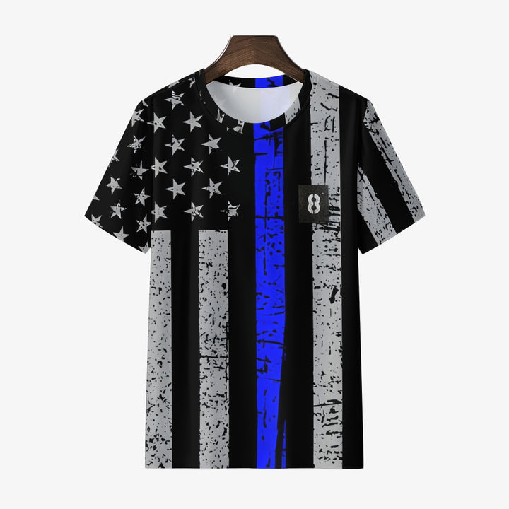 Fashion Star Flag Print Short Sleeve T-shirt 2409003493