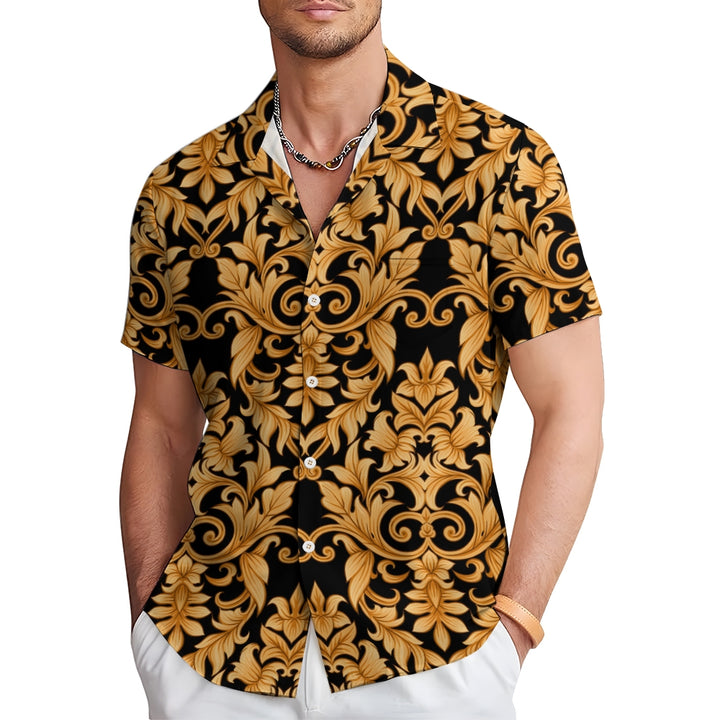 Men's Baroque Art Pattern Casual Short Sleeve Shirt 2403000245