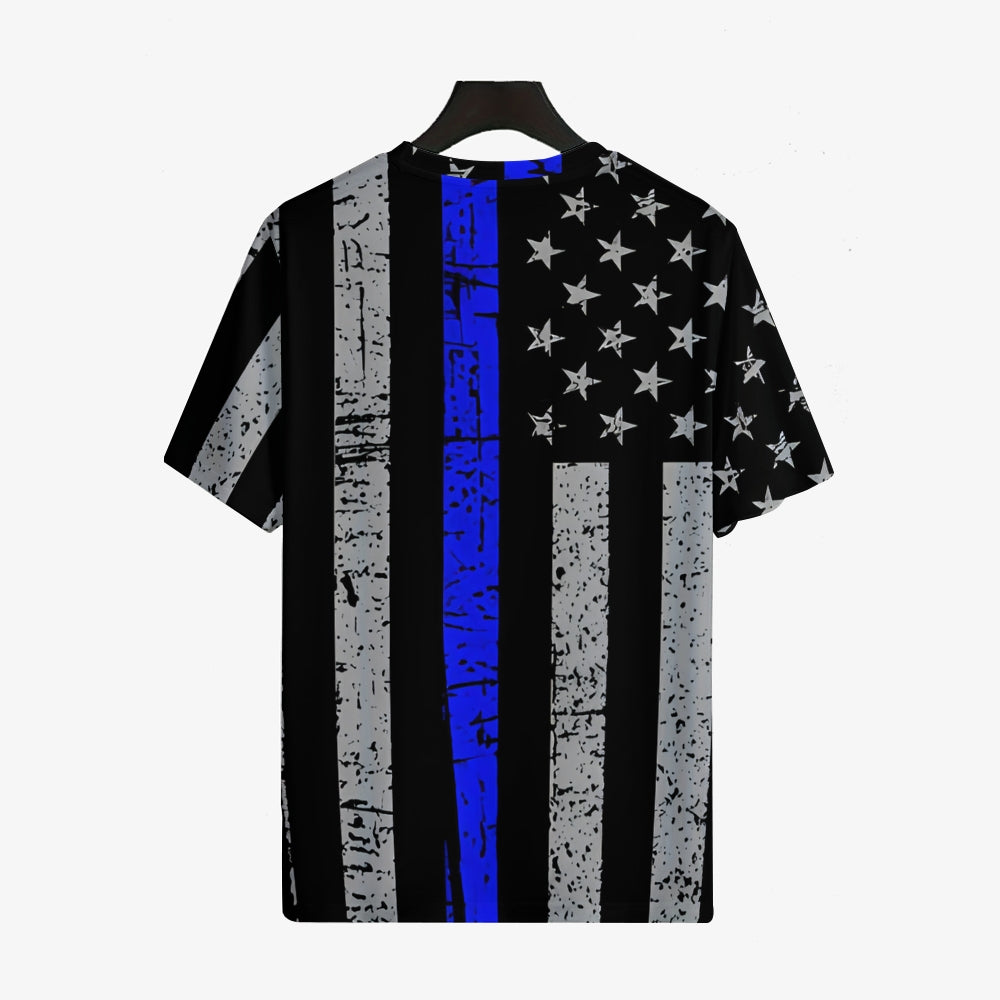 Fashion Star Flag Print Short Sleeve T-shirt 2409003493