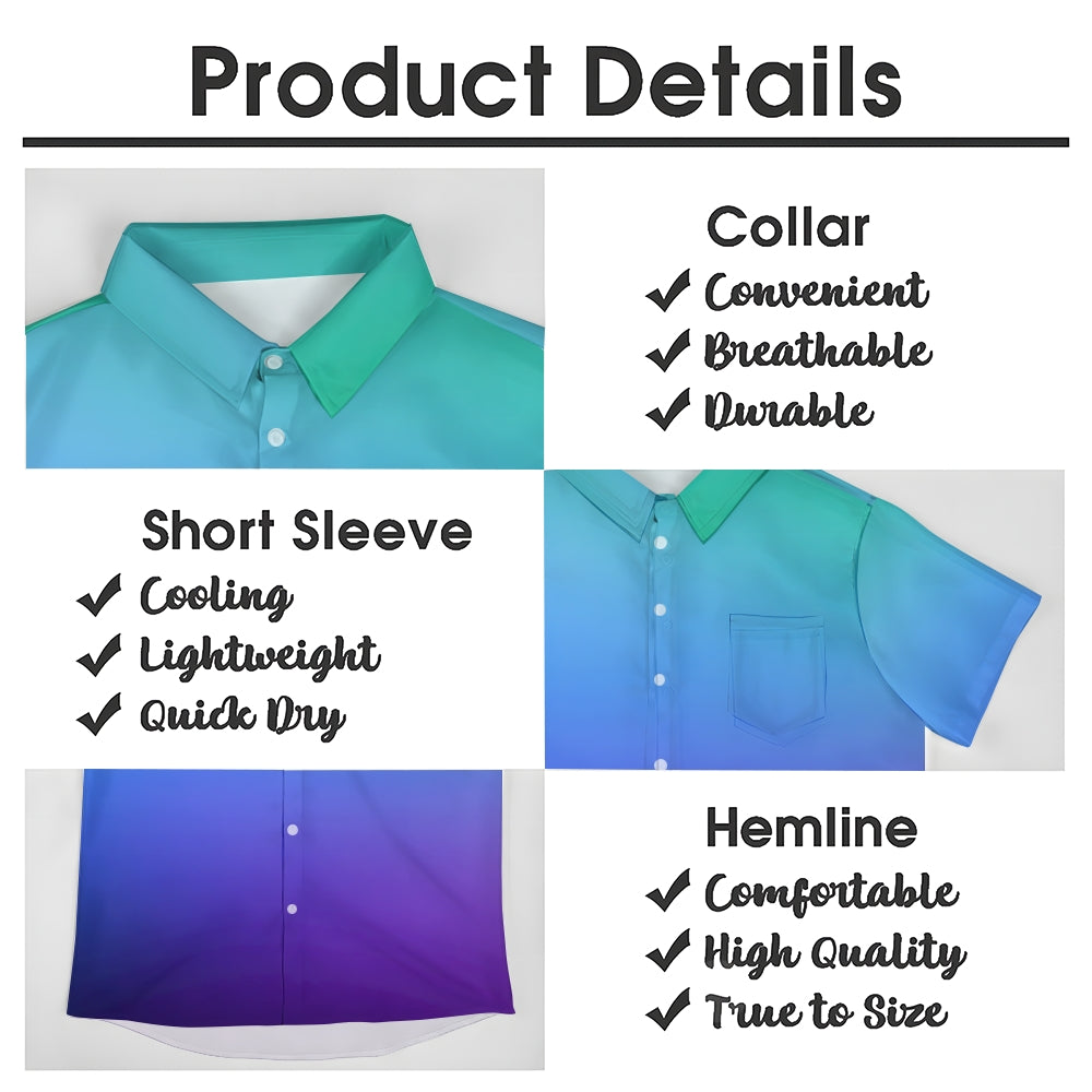 Men's Gradient Casual Short Sleeve Shirt 2403000193