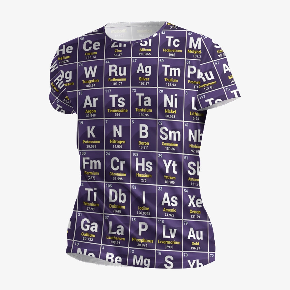 Men's periodic table printed short-sleeved T-shirt 2409004936