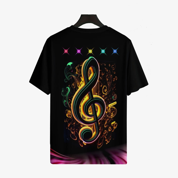 Plus Size Mens Vibrant 3D Music Note DesignGraphic Print T-shirt 2409004950