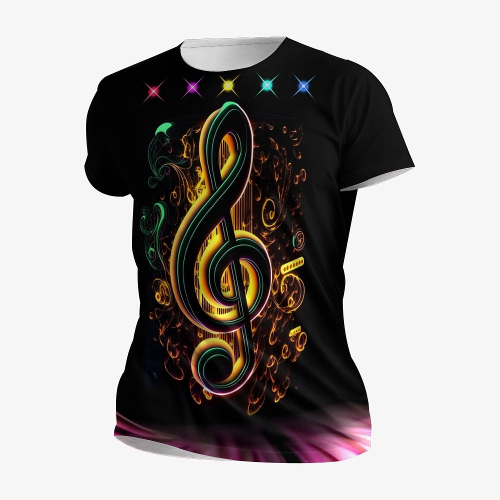 Plus Size Mens Vibrant 3D Music Note DesignGraphic Print T-shirt 2409004950