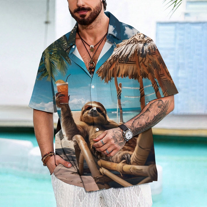 Men's Hawaiian beach print shirt 2409000393