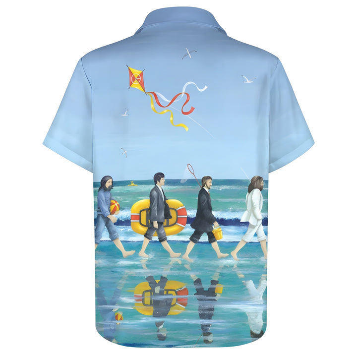 Men's Rock Band Hawaiian Casual Short Sleeve Shirt 2404000881