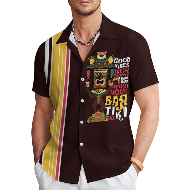 Men's TIKI ART Casual Short Sleeve Shirt 2403000713