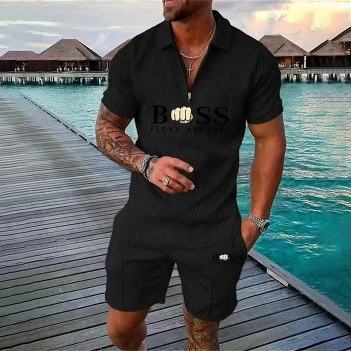 Men's POLO shirt casual sports suit