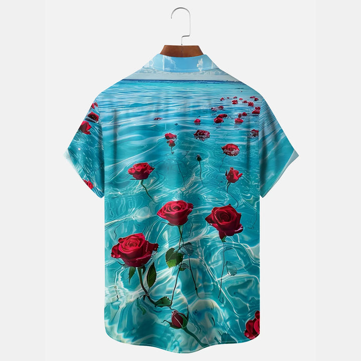 Men's Ocean Rose Light Art Hawaiian Shirt