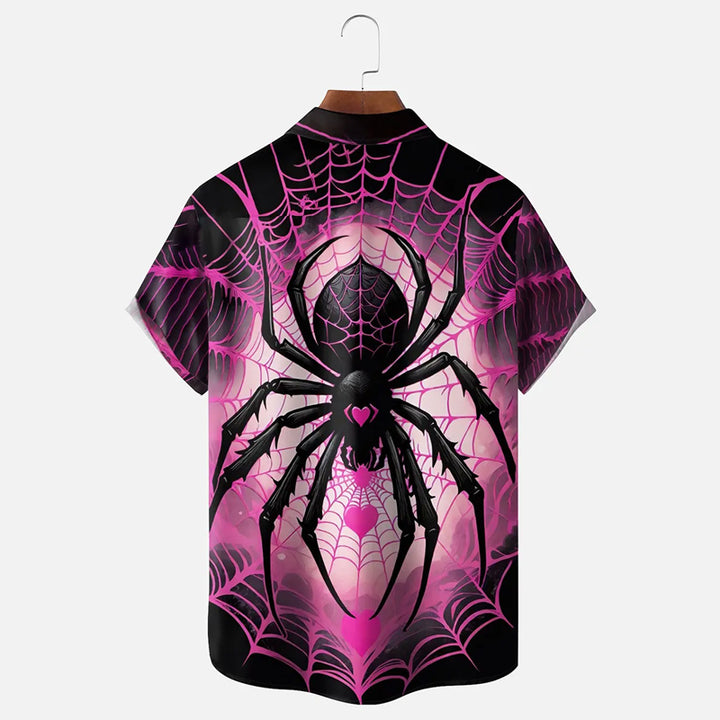 Halloween Spider Hawaiian Short Sleeve Shirt