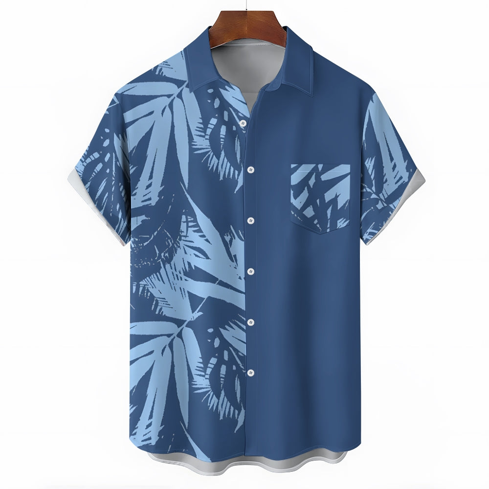 Men's Tropical Plant Vacation Oversized Short Sleeve Shirt 2410007981