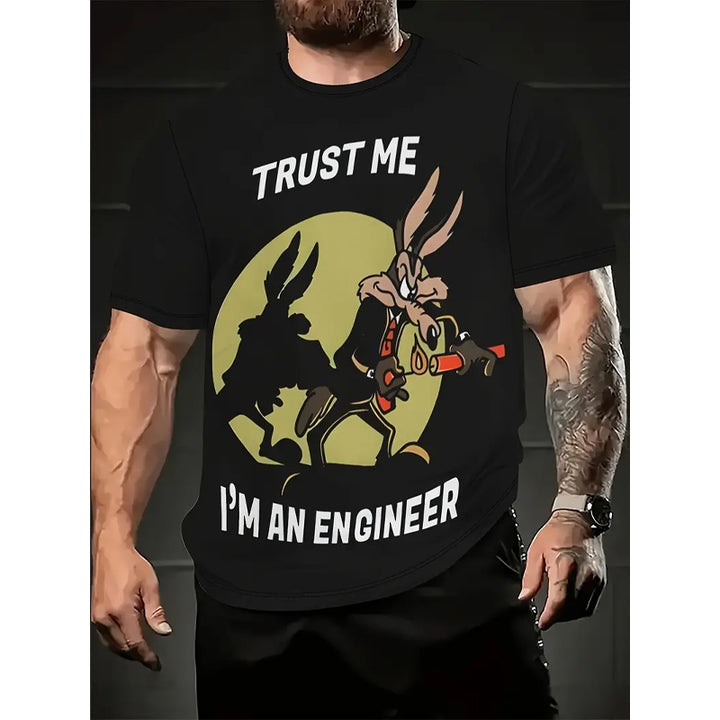 Believe Me, I'm An Engineer - Men's Cartoon Print Short Sleeve T-Shirt