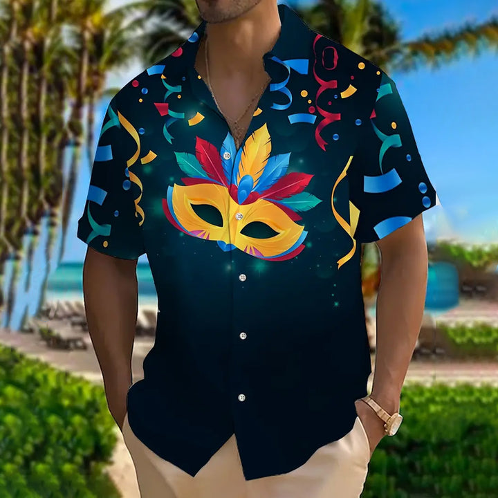 Mardi Gras Themed Graphic Digital Print Shirt