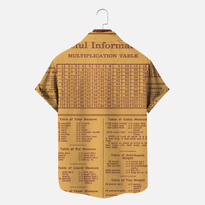 Pop Culture 70's to 80's Folder Info Sheet Men's Vintage Short Sleeve Shirt