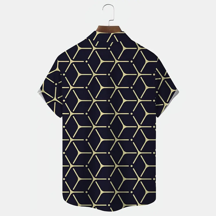 Men's Geometric Print Short-sleeved Shirt