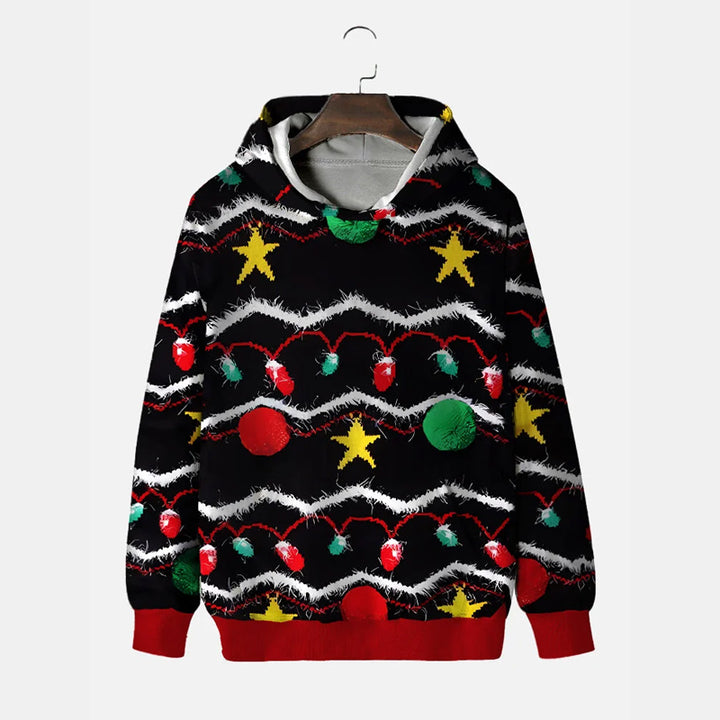 Merry Christmas Sparkles And Glitter Christmas Lights Printing Hooded