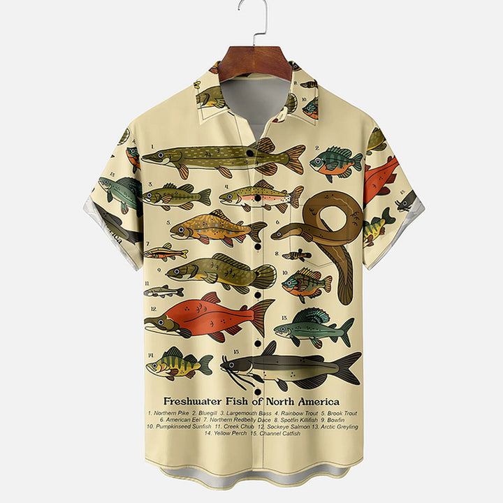 Ocean Fish Art Print Short Sleeve Shirt