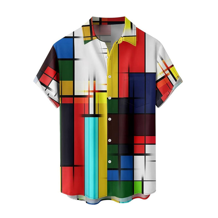 Men's Casual Pattern Short Sleeve Summer Shirt