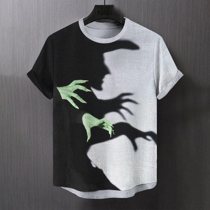 Men's Witch Shadow Art Print Short Sleeve T-Shirt 2409003491