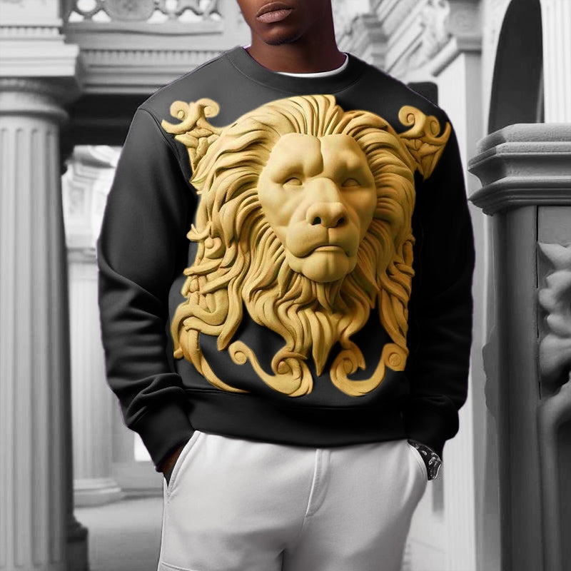 Men's Animal Lion Graphic Print Sweatshirts