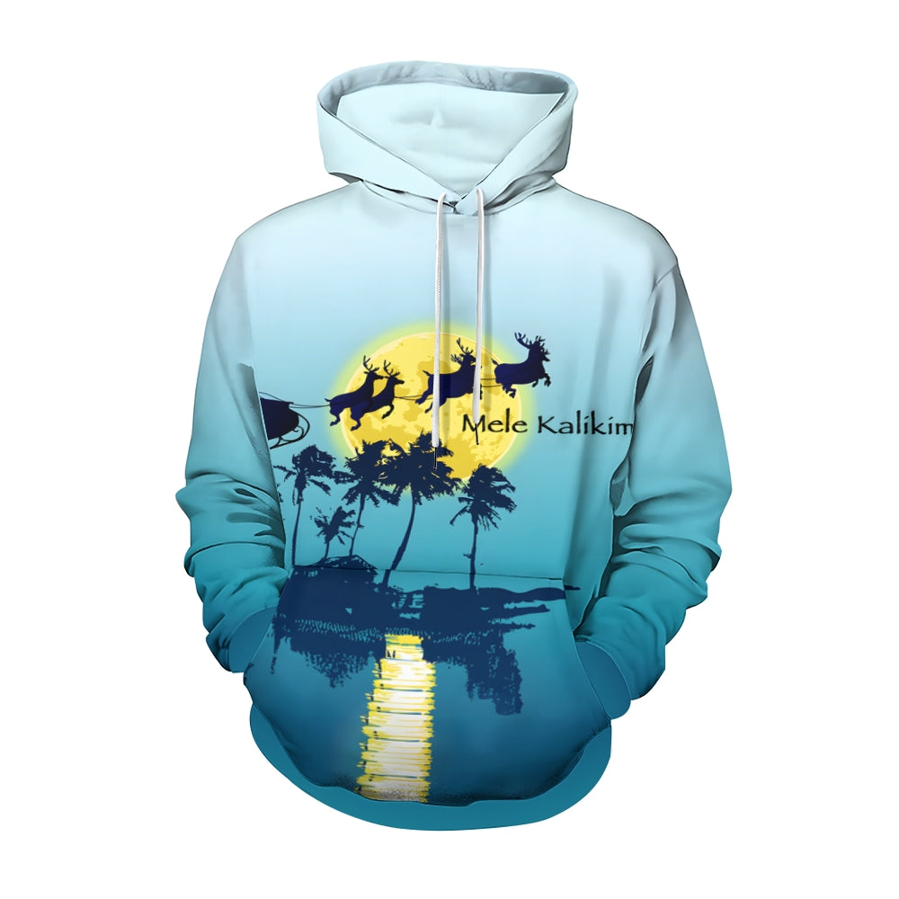 Plue Size Merry Christmas Elk Printed Hoodies 2411009053