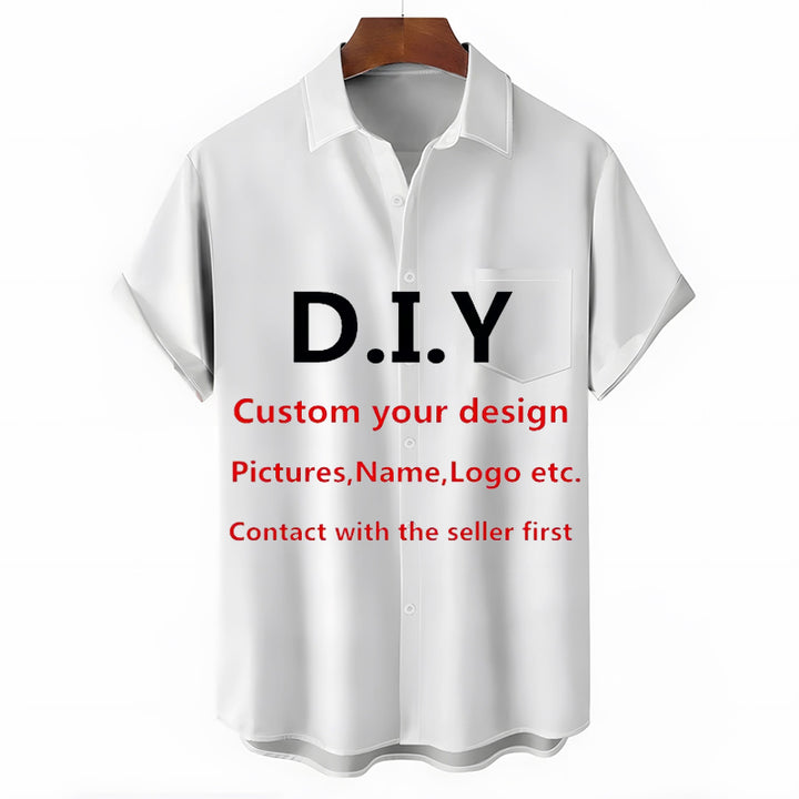 Customized Men'S Shirt Collar Vacation Short-Sleeved Shirt 2408002852