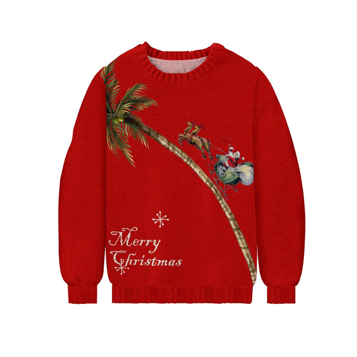 Men's Merry Christmas Print Casual Knit Crew Neck Sweater 2411010492