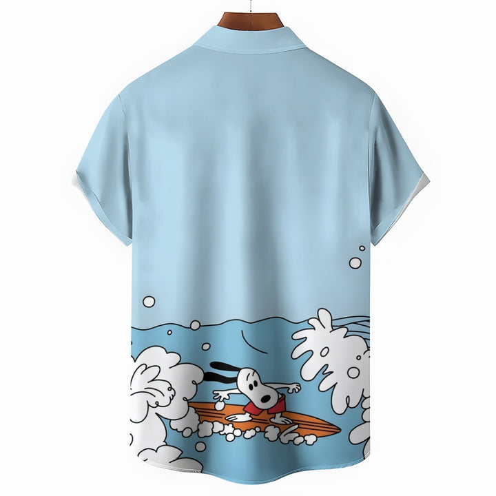 Men's Hawaiian Cartoon Casual Short Sleeve Shirt 2405000209