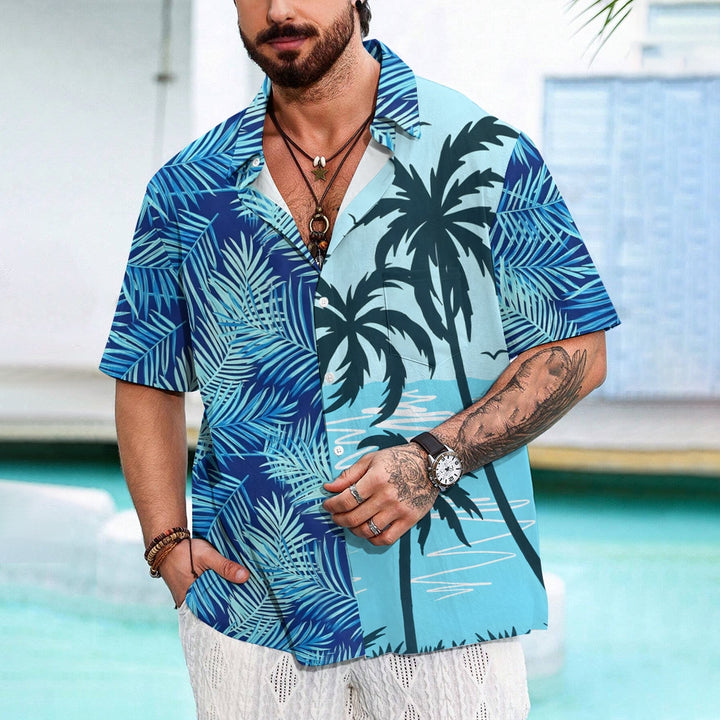 Men's Hawaiian Coconut Tree Casual Short Sleeve Shirt 2410005861