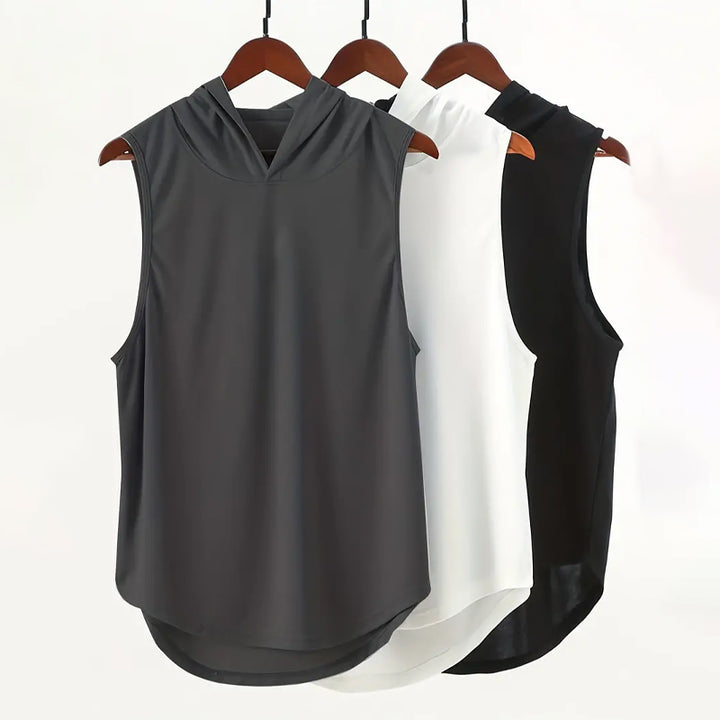 Mens Fashionable Hooded Sleeveless Vest 2408000117