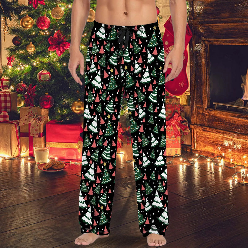 Plus Size Mens Christmas Casual Drawstring Pants