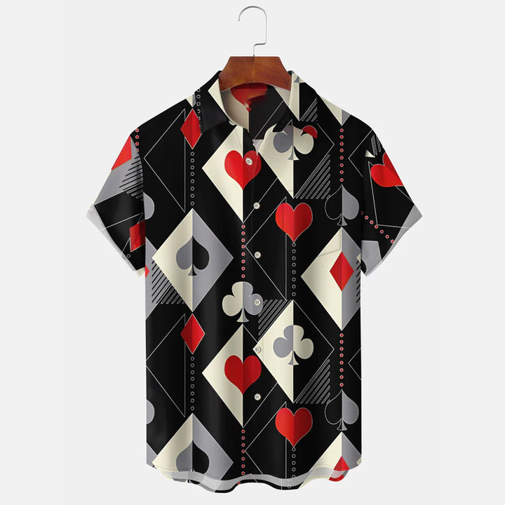 Geometric Retro 60s Mid-Century Geometric Poker Shirt