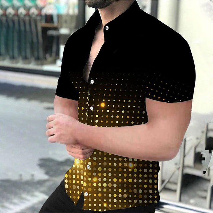 Men's luxury carnival print short-sleeved shirt