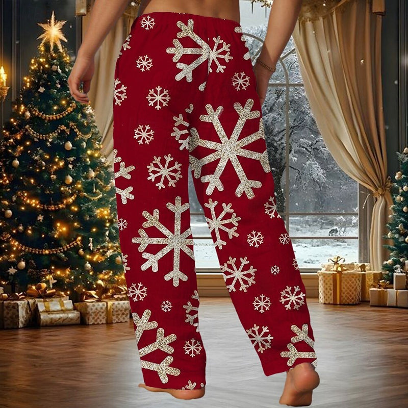 Men's Christmas Party Snowflake Printed Pants