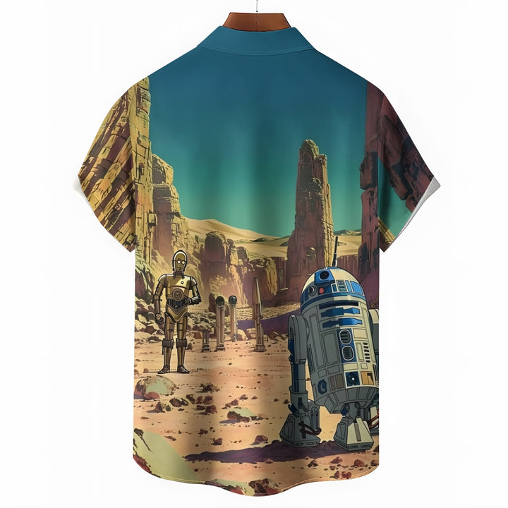 Sci-Fi Character Cartoon Casual Short Sleeve Shirt 2408007029