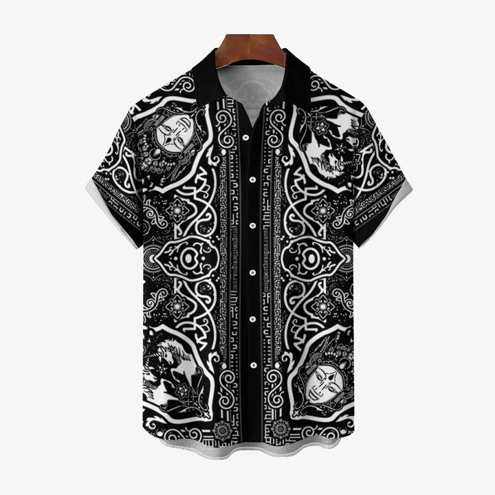 Men's Art Print Casual Short Sleeve Shirt 2404001428