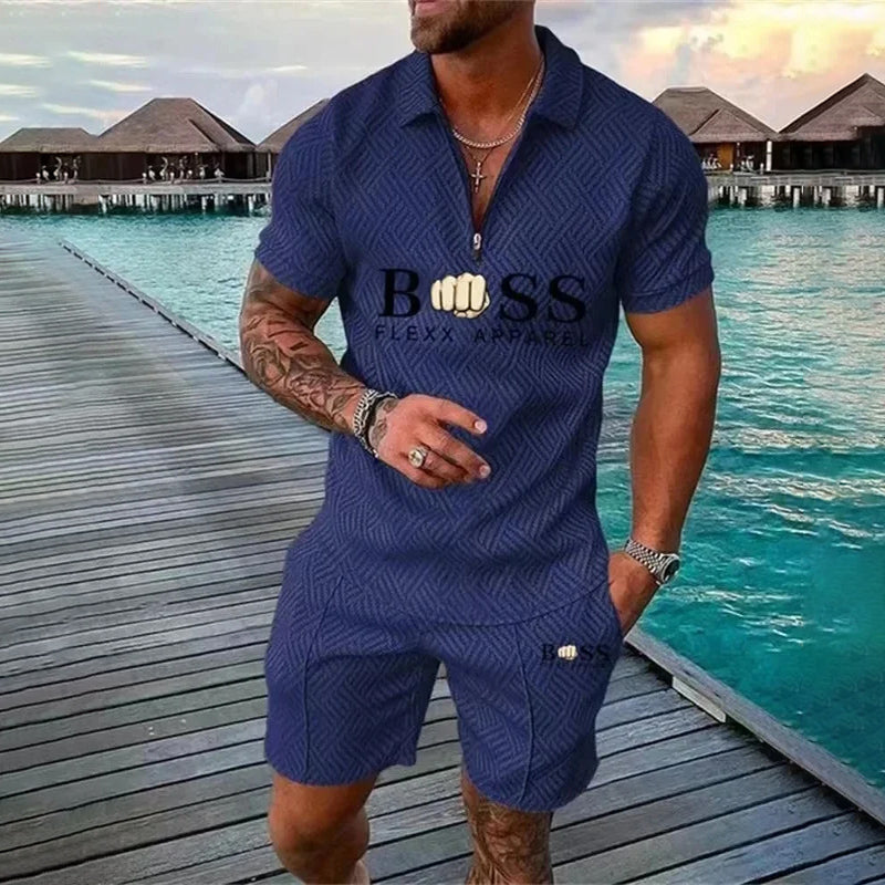 Men's POLO shirt casual sports suit