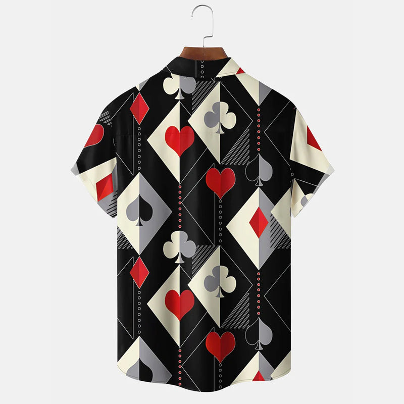 Geometric Retro 60s Mid-Century Geometric Poker Shirt