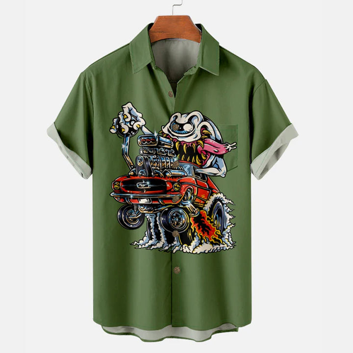 Men's Hot Rod Ghost Fink Short Sleeve Shirt