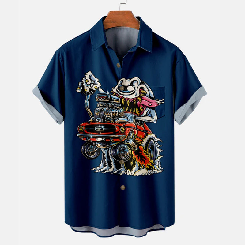 Men's Hot Rod Ghost Fink Short Sleeve Shirt