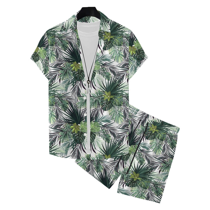 Men's Hawaiian Print Beach Two-Piece Suit 2405002092