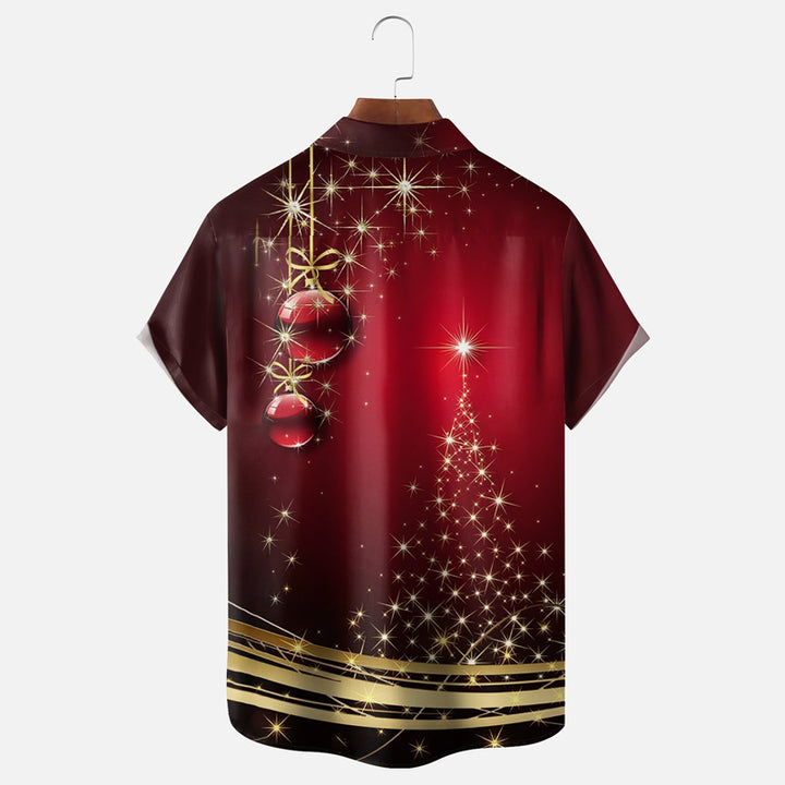 Men's Christmas Art Christmas Tree Short Sleeve Shirt