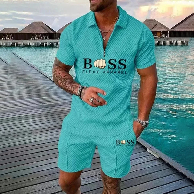 Men's POLO shirt casual sports suit