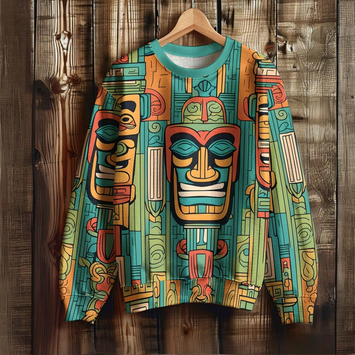 Men's TIKI Art Print Unisex Sweatshirt 2410009079