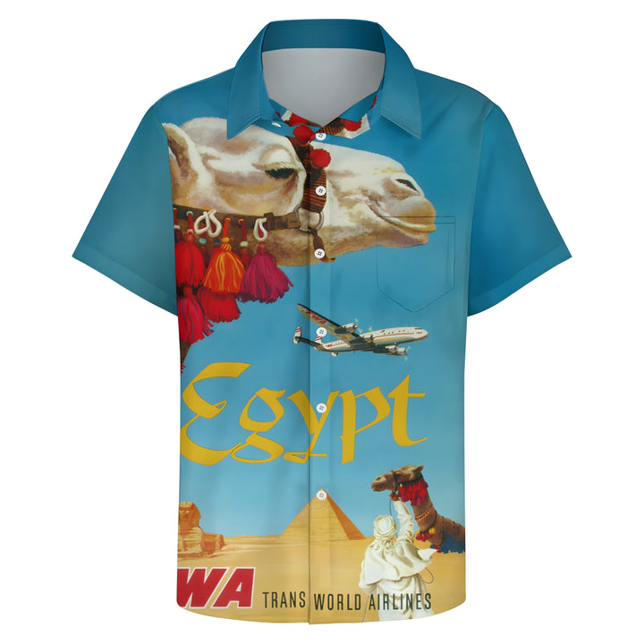 Men's Egyptian Pyramids Casual Short Sleeve Shirt 2403000518