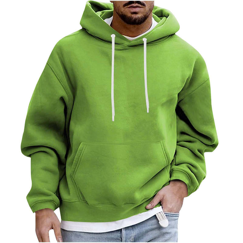 Mens Solid Color Casual Hip Hop Hoodie