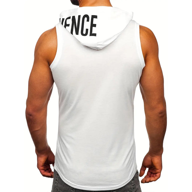 Mens Fashionable Hooded Sleeveless Vest