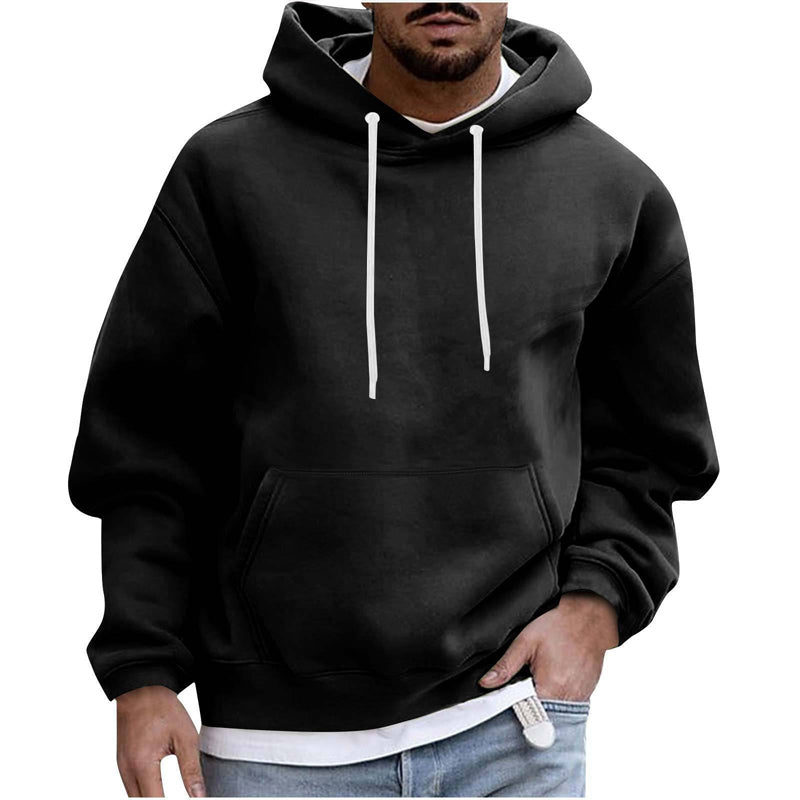 Mens Solid Color Casual Hip Hop Hoodie